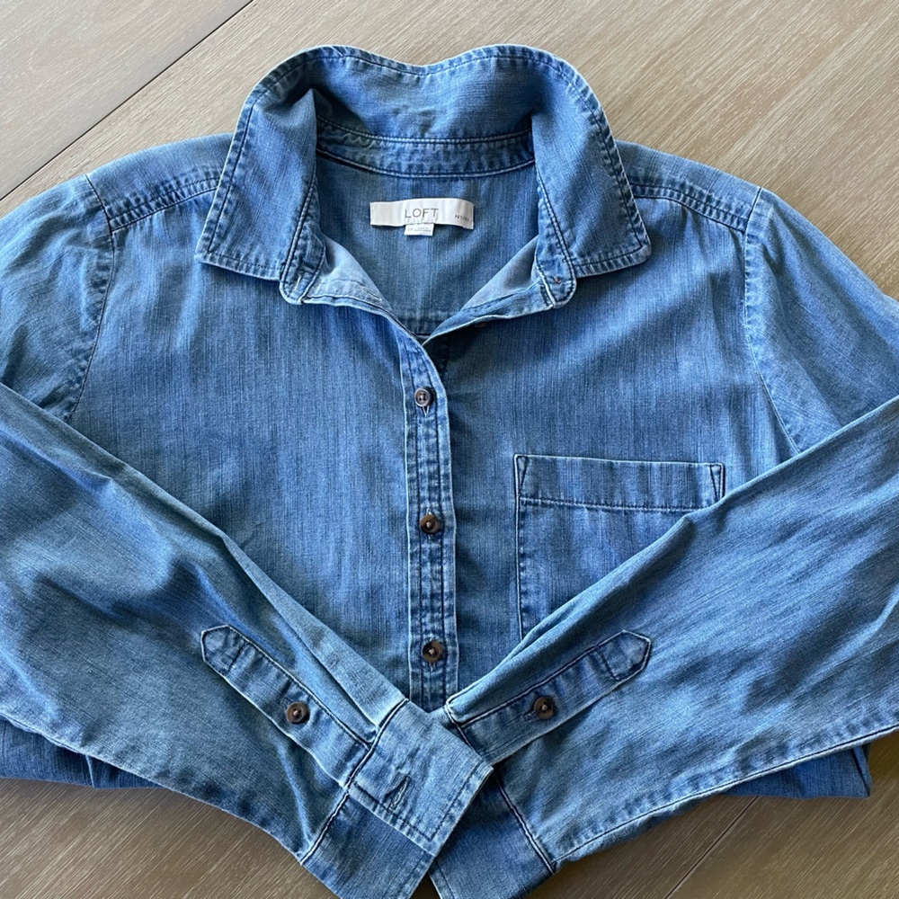 Loft denim button down shirt.